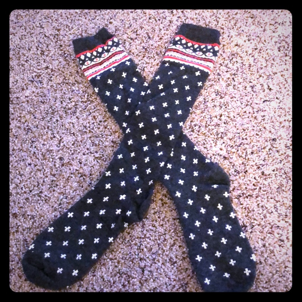 Blue, White and Red Boot Socks